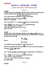 Phương pháp giải bài tập hoán vị, chỉnh hợp tổ hợp